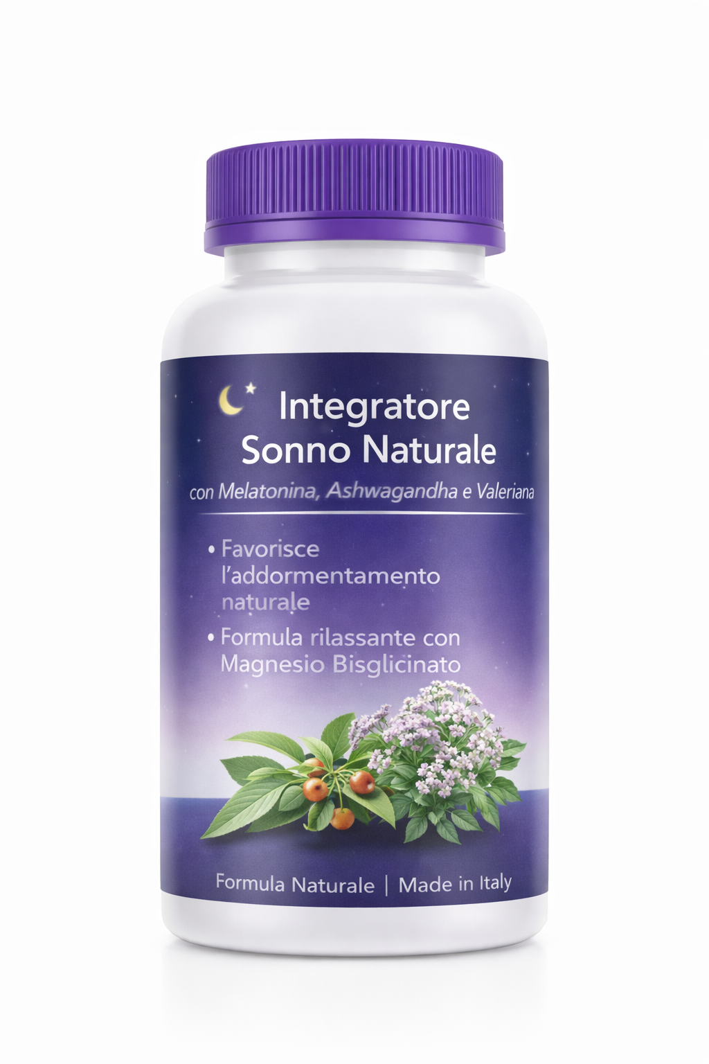Integratore Sonno Naturale con Melatonina, Ashwagandha e Valeriana
